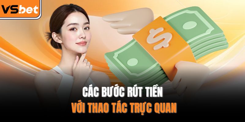Các bước rút tiền với thao tác trực quan
